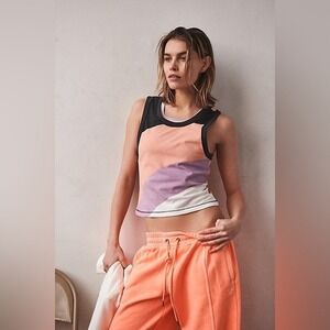 FREE PEOPLE MOVEMENT BACK TO BASICS COLORBLOCK TANK TOP Blouse Workout  Wear S